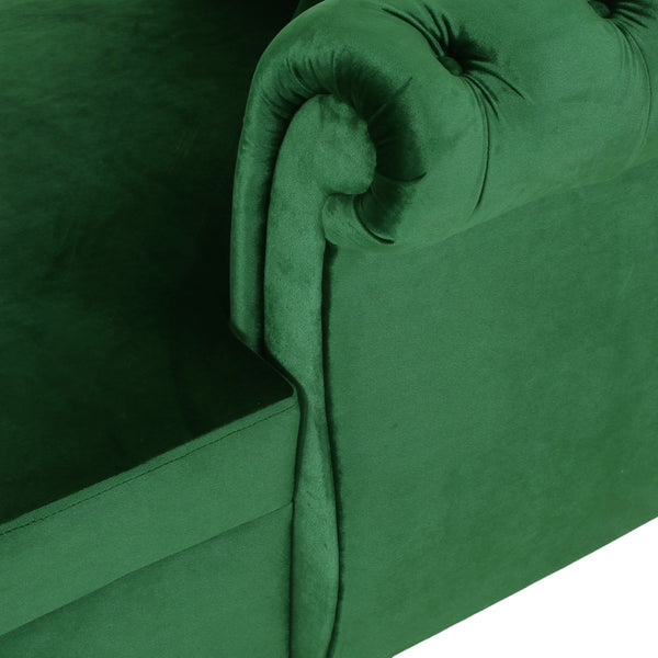 English Elm Christopher Knight Home® - Chaise Lounge Chair In Emerald Velvet – Modern Glam Furniture With Diamond Tufting & Accent Pillows 67581.00AEMD