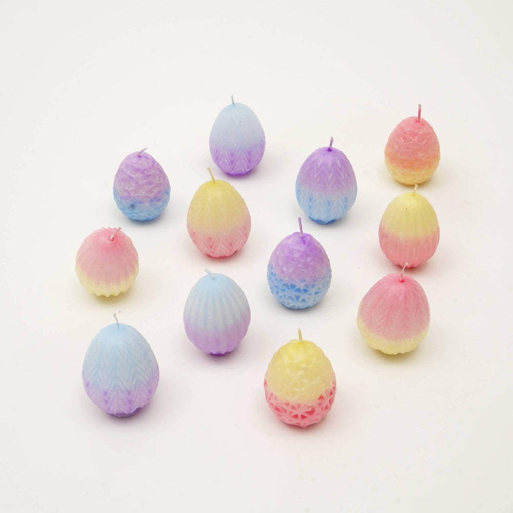 English Elm Easter Ombre Egg Soy Wax Candles Box of 12 — Vibrant Gradient Colors, Gift-Ready PDQ Box for Decor B346P336829