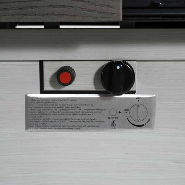 English Elm Christopher Knight Home® - Extendable Rectangle Aluminum Alloy Fire Pit Table 50,000BTU Dark Grey — Extends for Dining, Durable Heat N772P300422B