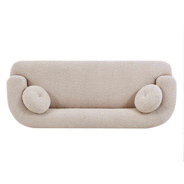 English Elm Compressed Three Seat Sofa with Rubberwood Base Polyester Upholstered Living Room Couch N771P392415V_N771P392416V