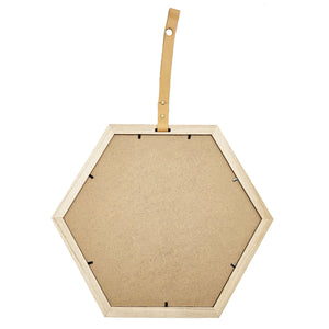 English Elm Harlan Hexagon Mirror - Modern Nordic Design, 16X14" With Warm Beige-Brown Frame, Perfect Accent! W2078P218037