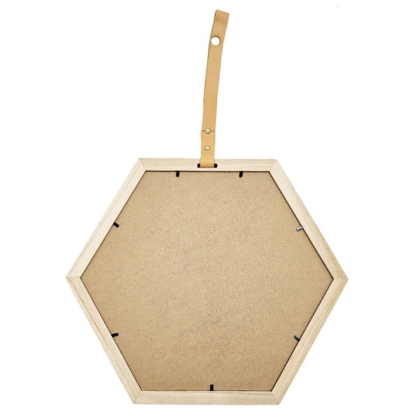 English Elm Harlan Hexagon Mirror - Modern Nordic Design, 16X14" With Warm Beige-Brown Frame, Perfect Accent! W2078P218037
