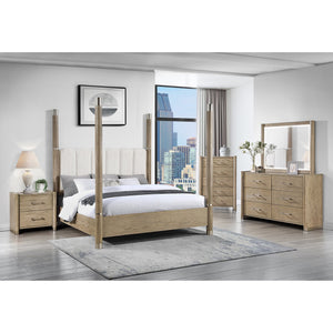 English Elm Sarai Solid Wood Chest with Spacious Drawers, Acrylic Bar Handles and Metal Detailing for Elegance Brown 36 L x 21 W x 52.3 H B201P391230