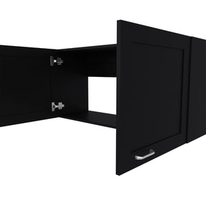 English Elm Fm Furniture Nakya Matte Black Wall Cabinet Open Shelf Modern Kitchen Storage B128P293888