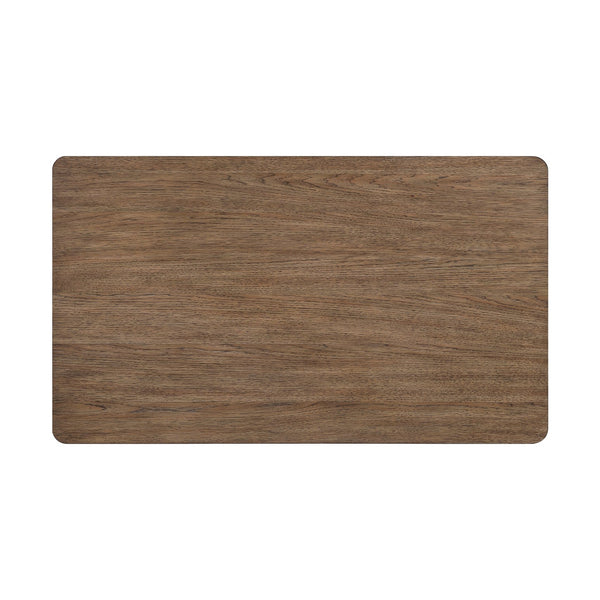 English Elm 1pc Square Wood End Table with Walnut Veneer and X-Base, Contemporary Side Table for Living Room Amenities Light Brown 58.5 L x 32 W x 9 H B011P387124