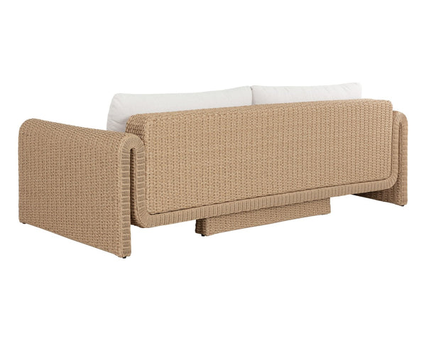 Sunpan TIBI Sofa - Elegant Natural Curved Design in Louis Cream for Outdoor and Indoor Relaxation Spaces 111861V