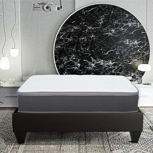 English Elm Plush 12 in Hybrid Mattress King Size - 7.9in Pocket Coil, Gel Memory Foam, Cooling, Pressure Relief, Rolled Boxed Delivery B2741P290165