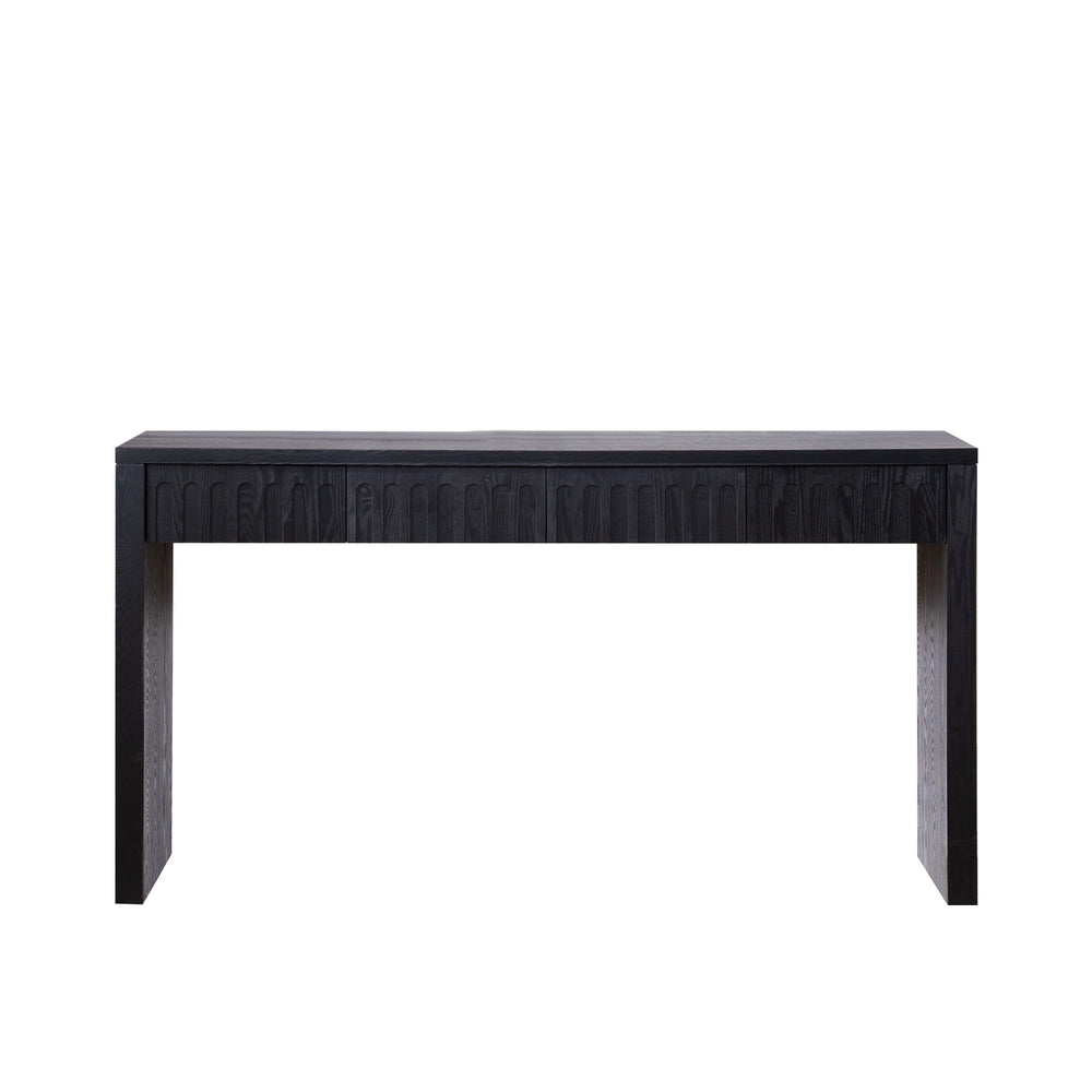 English Elm Modern Black Console Table With 4 Discreet Drawers - Sleek Entryway Storage For Any Space W2729P298159