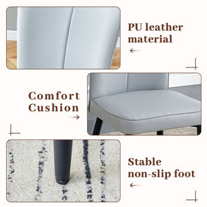 English Elm Table Modern Black Marble Mdf Dining Set With 4 Ergonomic Light Gray Chairs For Stylish Spaces W1151S02527-GIGA