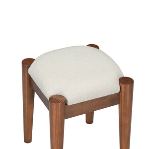 English Elm 39" Retro Bohemian Makeup Vanity Set with Rattan Drawers, USB Charging Port, Cushioned Stool, 4-Drawer Storage Walnut 44.1 L x 18.75 W x 10.5 H N733P180011D