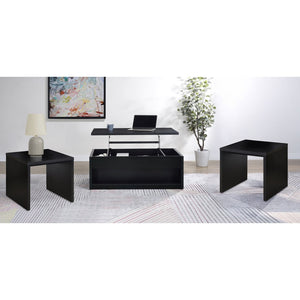 English Elm Nuberg Driftwood Gray Living Room Coffee and End Table Set with Storage Shelves B062S01579