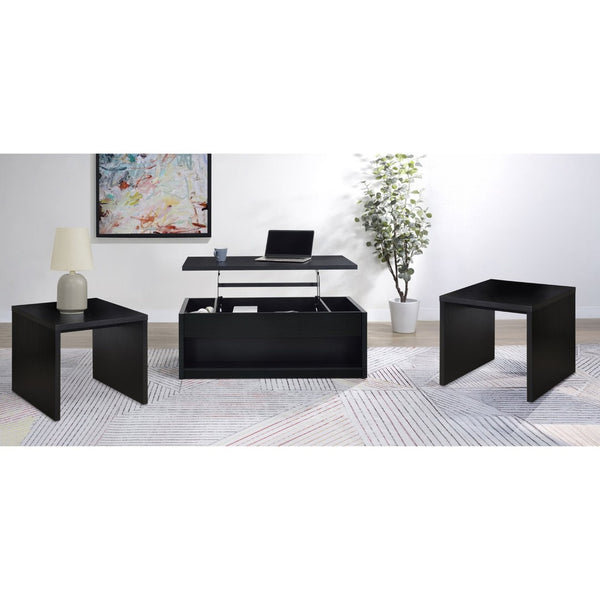 English Elm Nuberg Driftwood Gray Living Room Coffee and End Table Set with Storage Shelves B062S01579
