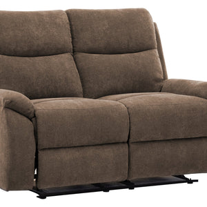English Elm Ronald Reclining Loveseat — Plush Pillow-Top Comfort, Foam-Encased Coils, Hardwood-Steel Frame, Brown Fabric B347P404442