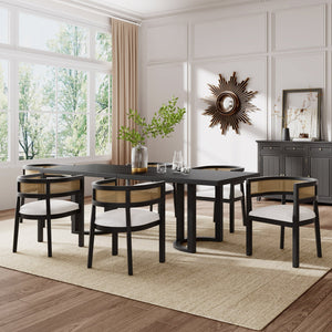 English Elm Christopher Knight Home® - 7-Piece Dining Set - Mid-Century Modern Style With Ergonomic Chairs And Eco-Friendly Materials N771P192287H_N771P195513H