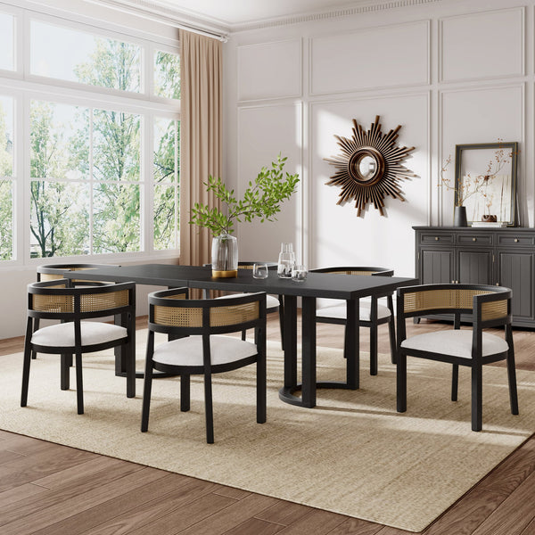 English Elm Christopher Knight Home® - 7-Piece Dining Set - Mid-Century Modern Style With Ergonomic Chairs And Eco-Friendly Materials N771P192287H_N771P195513H