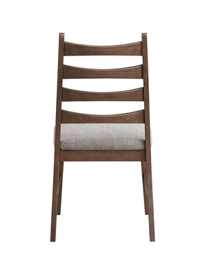 English Elm Mayah Gray Linen & Walnut Side Chair Set of 2 - Padded D24 Foam Seat, Solid Wood Back, 220lb Capacity B2726P284798