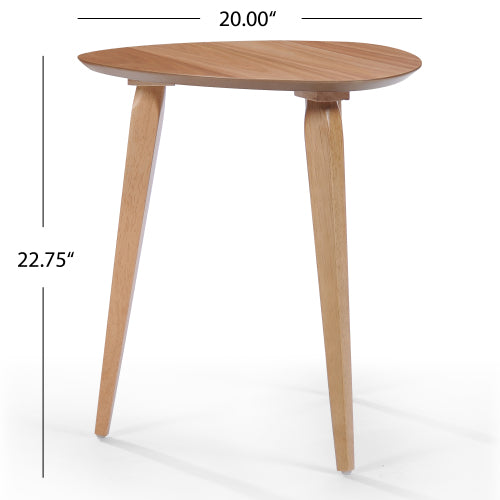 English Elm Christopher Knight Home® - End Table - Elegant Mid-Century Inspired Natural Rubberwood Accent Table For Living Room & Bedroom N771P221034K