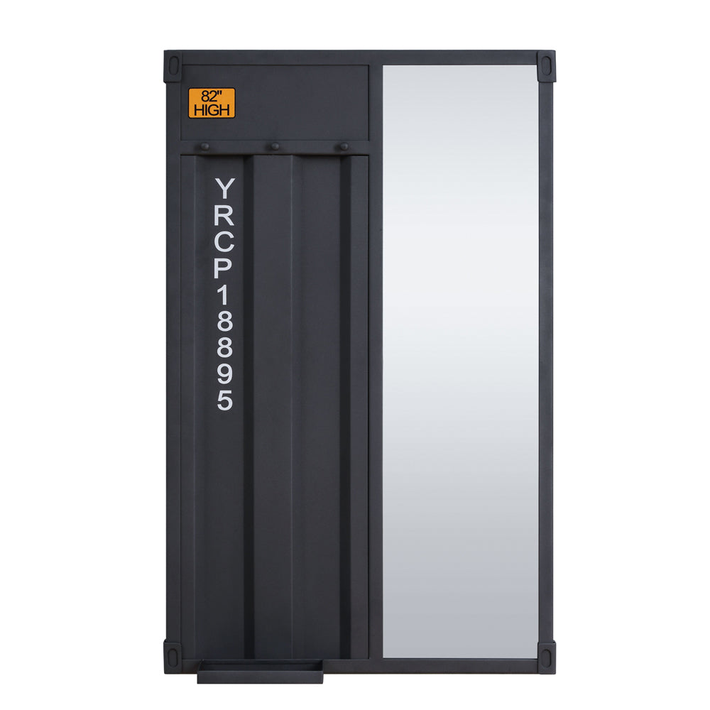 English Elm Cargo Gunmetal Mirror with Safety Guard Rails, Fixed Ladder & 3 Hooks – Sleek Metal Design for Modern Spaces B2726P256350