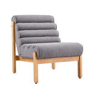 English Elm Fluffy Shearling Accent Chair Plush Tiered Back Solid Wood Frame Cozy Reading Nook Dark Gray,Natural N767P366257G