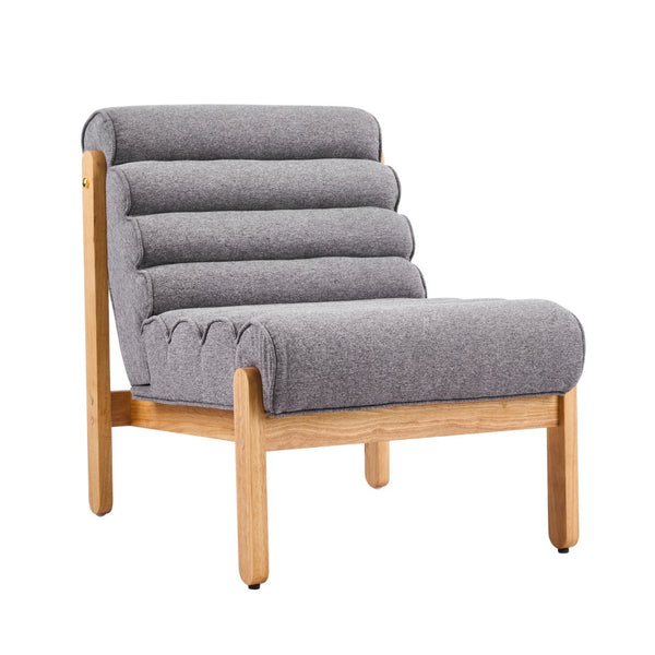 English Elm Fluffy Shearling Accent Chair Plush Tiered Back Solid Wood Frame Cozy Reading Nook Dark Gray,Natural N767P366257G