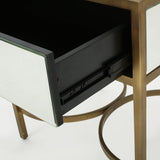 Christopher Knight Home® - Noble House - Siryen Modern Mirror Finished Side Table with Gold Iron Accents