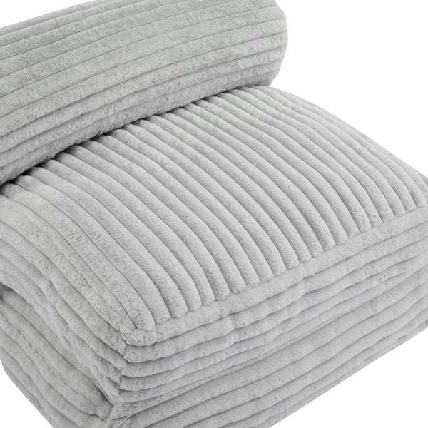 English Elm Christopher Knight Home® - Latina Cloud-Like Foldable Bean Bag Lounge Chair with Cylindrical Pillow, Light Gray Comfort Retreat N775P265519G