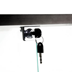 English Elm Tempered Glass Display Cabinet With Led Lights, Lockable Doors, Adjustable Feet For Any Room Decor W3155S00021-GIGA