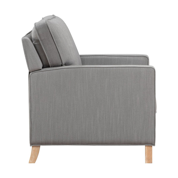 English Elm Classic Hampstead Push Back Recliner Gray Textured Fabric Upholstery Cushioned Seat Solid Wood Frame Comfortable Living Room Accent Chair Reclining B011P271949