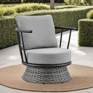 English Elm Novante Contemporary Wicker And Aluminum Outdoor Chair - Stylish, Durable, All-Weather Comfort B2736P354319