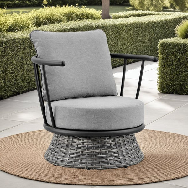 English Elm Novante Contemporary Wicker And Aluminum Outdoor Chair - Stylish, Durable, All-Weather Comfort B2736P354319