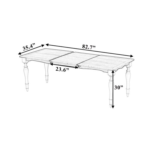 English Elm Topmax Farmhouse Extendable Dining Table Seats 8 Acacia Veneer Turned Leg Design N717P170406A