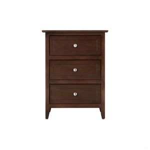 English Elm Charming Transitional Nightstand with Three Spacious Drawers, Durable Particleboard, Versatile Accent Piece Cappuccino 28 L x 22 W x 18 H B078112149