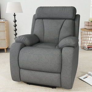 English Elm Power Lift Recliner For Seniors – Compact Electric Chair In Dark Gray Snowflake Velvet, Remote Control W1028S00052-GIGA