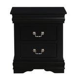 English Elm Black 2-Drawer Nightstand