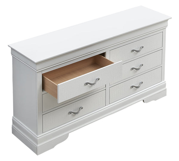 English Elm Lorana Silver Champagne Croc Textured Chest with Generous Storage, Sleek Wood Veneer Design Champagne 37 L x 59 W x 18 H B078108362