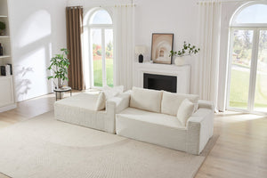 English Elm L-Shaped Modular Sectional Sofa - Plush Corduroy Sleeper, No Assembly, Perfect For Living Spaces! W2339P294926