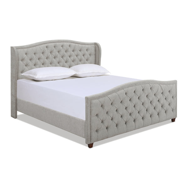 English Elm Jennifer Taylor Home - Marcella Upholstered King Bed Set - Silver Grey Comfort With Stylish Nailhead Accents & Durable Design B2719P238222