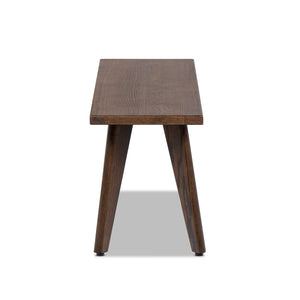 English Elm Jennifer Taylor Home - Capri Solid Red Oak Wood Bench 41.5" – Handcrafted Mid-Century Tapered Legs, Slim Space-Saving Seat Dark Brown B2719P395572