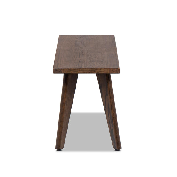 English Elm Jennifer Taylor Home - Capri Solid Red Oak Wood Bench 41.5" – Handcrafted Mid-Century Tapered Legs, Slim Space-Saving Seat Dark Brown B2719P395572