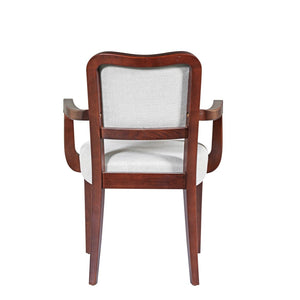 English Elm Walnut Upholstered Dining Chairs Set Of 2 – Elegant Beige Armchairs With Solid Hardwood Frame & Comfort N842P319126D-GIGA