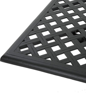 English Elm Christopher Knight Home® - Calisa Cast Aluminum 63" Rectangular Outdoor Dining Set for 6 in Black – Lattice Top, Rust‑Resistant Finish 54587.00SAD-6_56955.00