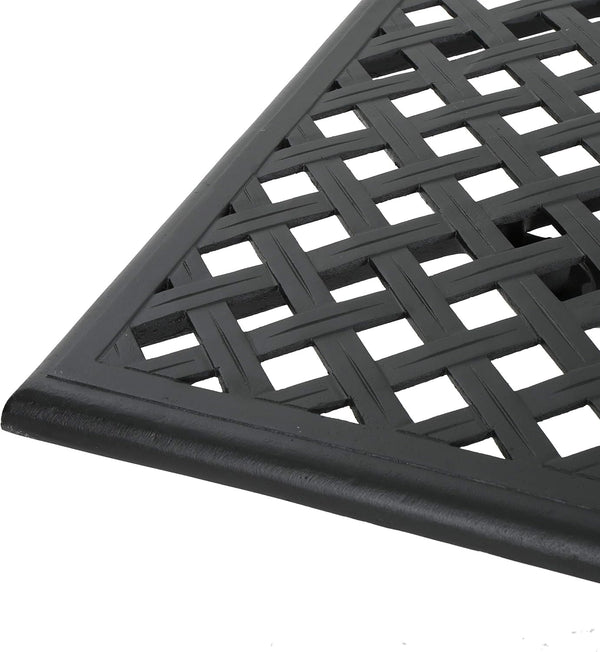 English Elm Christopher Knight Home® - Calisa Cast Aluminum 63" Rectangular Outdoor Dining Set for 6 in Black – Lattice Top, Rust‑Resistant Finish 54587.00SAD-6_56955.00