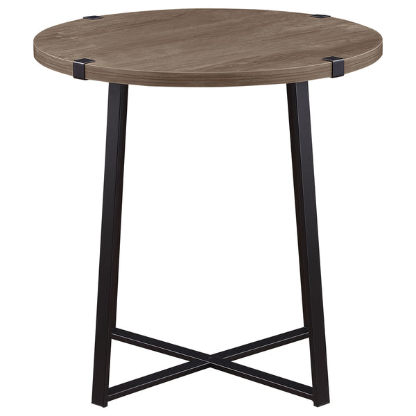 English Elm Heyer Grey Round End Table - Modern Engineered Wood Design For Stylish Living Room & Bedroom Use B062P299800