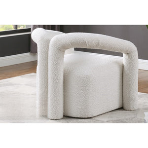 English Elm Modern/contemporary Boucle Accent Chair Sculptural Tubular Frame for Living Room Cream B011P426601