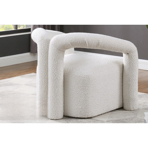 English Elm Modern/contemporary Boucle Accent Chair Sculptural Tubular Frame for Living Room Cream B011P426601