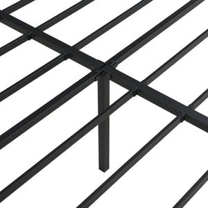 English Elm Queen Platform Bed Frame Heavy Duty Steel Slats Matte Black Modern Bedroom Base W311P359220
