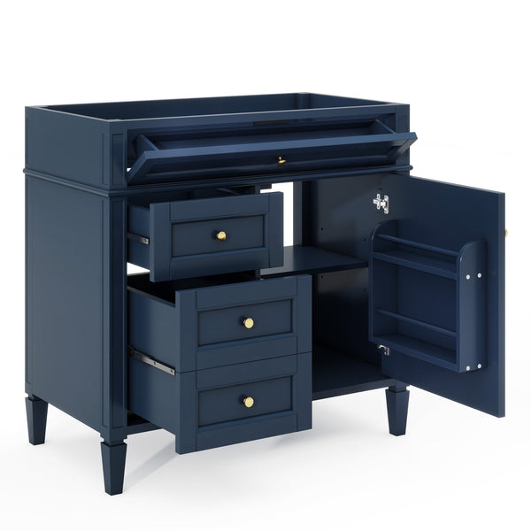 English Elm 36'' Modern Bathroom Vanity Cabinet With 2 Drawers & Tip-Out Drawer, Solid Wood Frame & Style N710P256582C
