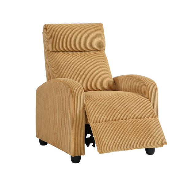 English Elm Modern Parsons Push Back Recliner Chair in Soft Corduroy Fabric — Sleek Comfortable Living Room Lounger with Solid Wood Frame and Easy Recline Mechanism Yellow 30 L x 27 W x 21.5 H B011P395835