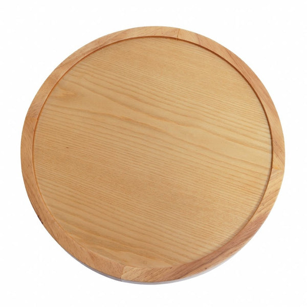 English Elm Round Oak Veneer Pedestal End Table Natural Grain Accent for Living Room or Bedroom N768P399823N