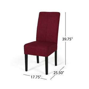 English Elm Christopher Knight Home® - PERTICA KD Dining Chair Set of 2 Upholstered Armless T-Stitch Fabric Chairs Minimalist Comfort Design Red 38541.00DRED